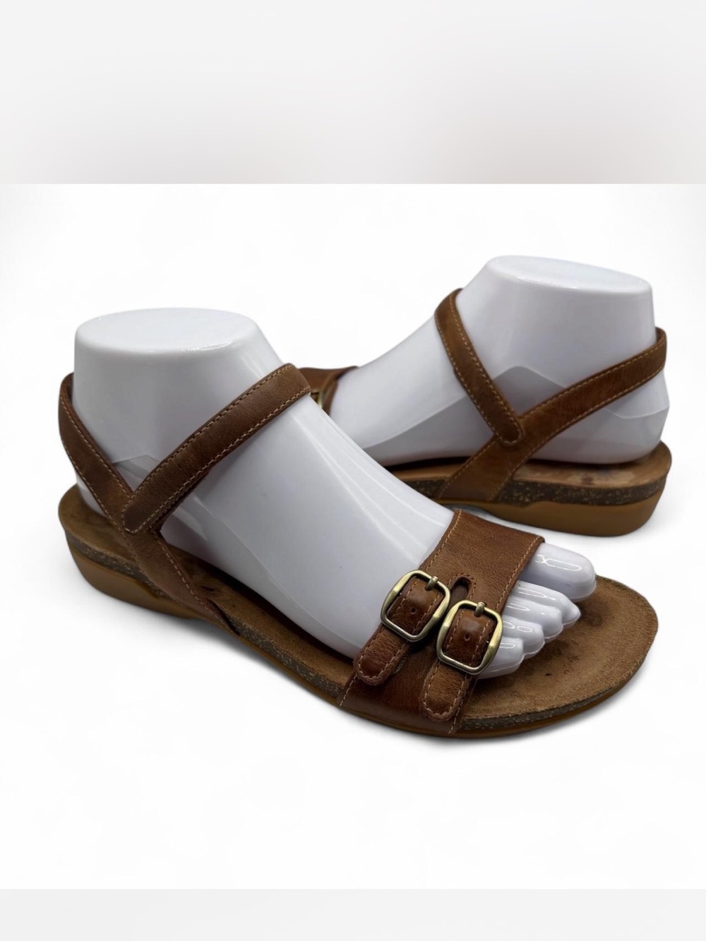 Dansko Rebekah Sandals in tan waxy burnished leather